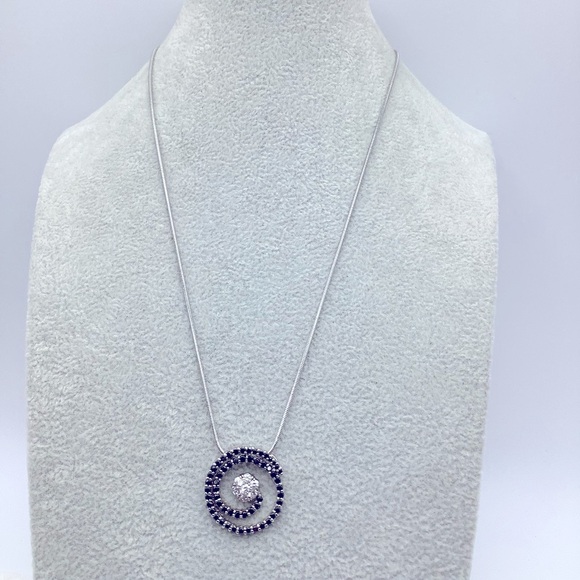 Lia Sophia KIAM Silver Necklace with Circular Pendant - Picture 1 of 3